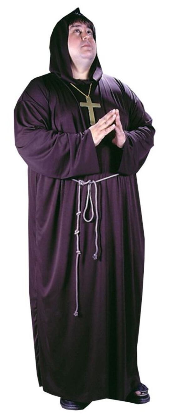 ADULT RELIGIOUS MONK PRIEST HOODED ROBE COSTUME DRESS XXL FW1198